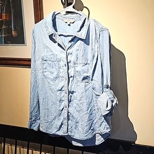 Womens Denim Buttom Up Shirt